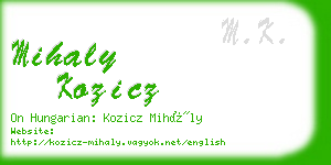 mihaly kozicz business card